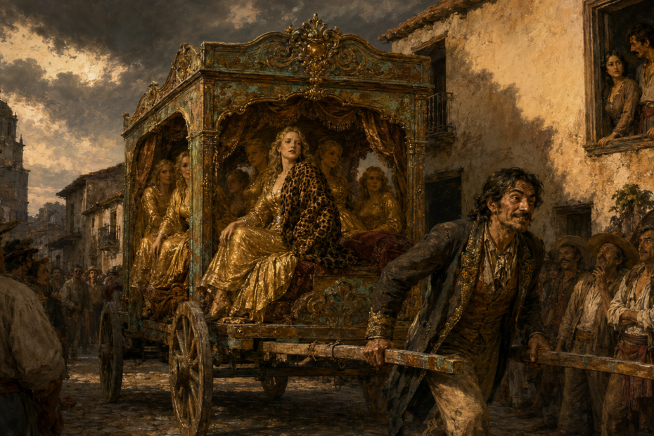 Una fábula mordaz sobre el deseo, la vanidad y el espejismo de lo nuevo. Juan José Arreola convierte un extravagante trueque de esposas en una parábola sobre la facilidad con que confundimos el resplandor con el oro.